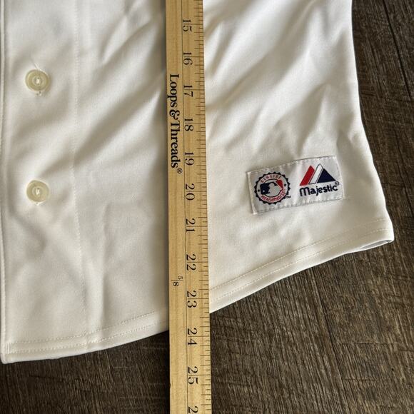 Los Angeles Angels Jersey  Boys XL White Majestic Sewn MLB Baseball - Picture 4 of 4